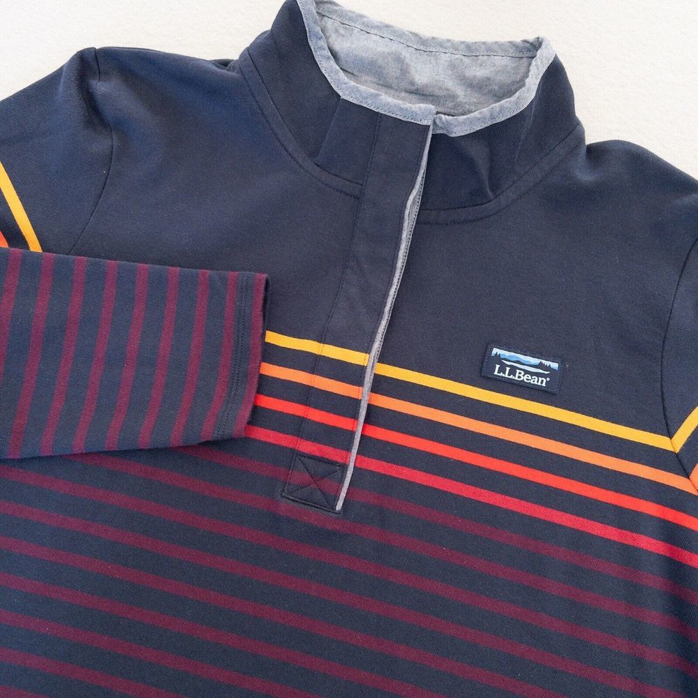 NWOT- never worn!!  LL Bean Pullover Women's Large Striped Red Blue